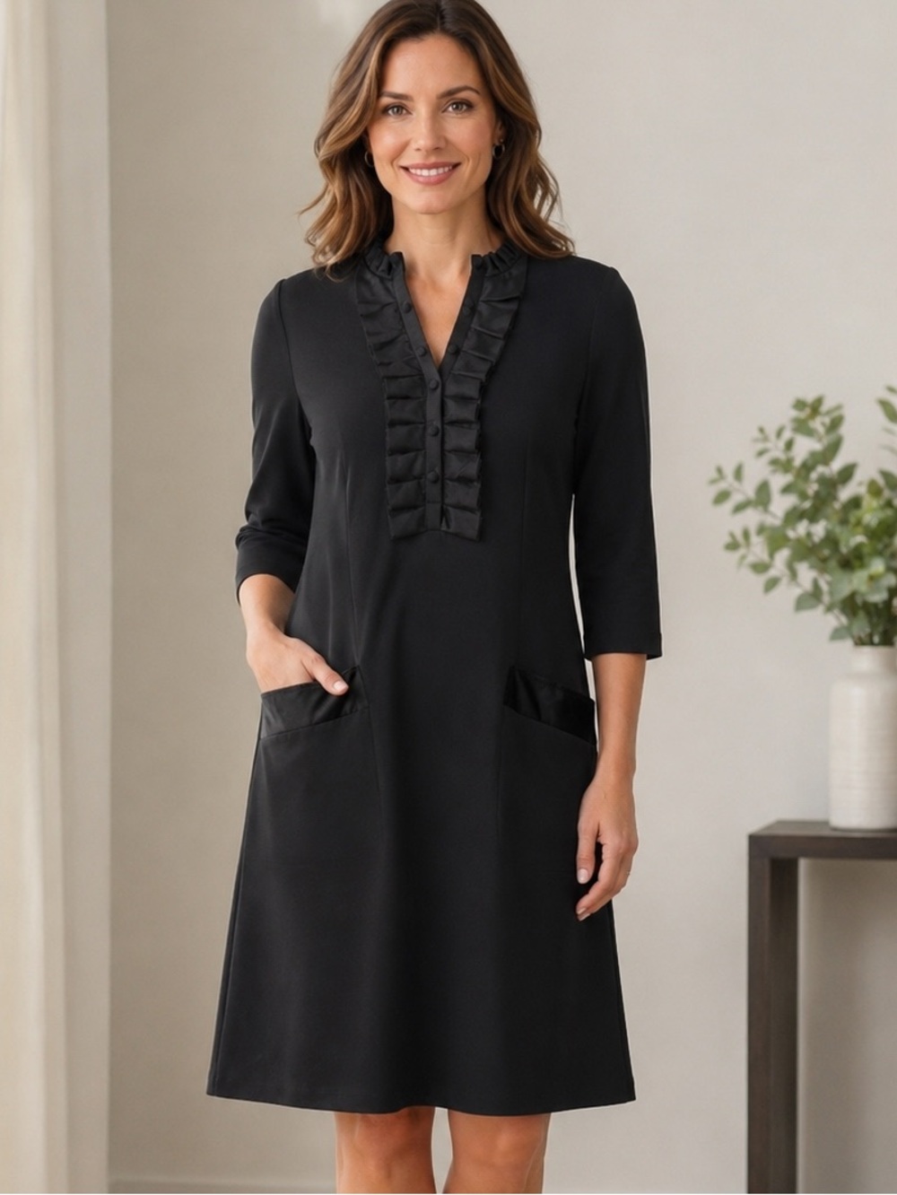 Nine West ruffled collar dress